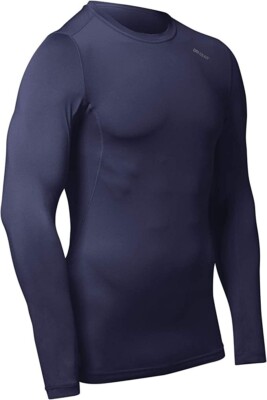 CHAMPRO Boys' Lightning Long Sleeve Compression Shirt (Navy) Size Youth Small