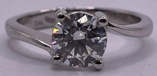 Sterling Silver Quartz Engagement Ring Size 5.5 2.29g 