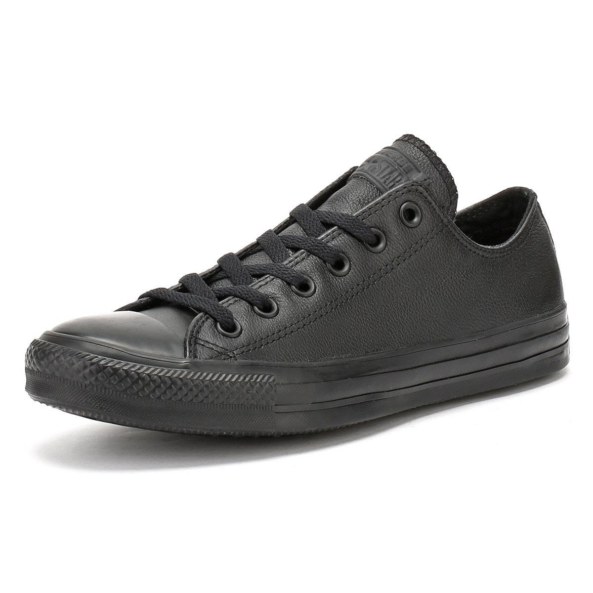 Converse Unisex Leather Chuck Taylor All Star Ox Shoes | Black 