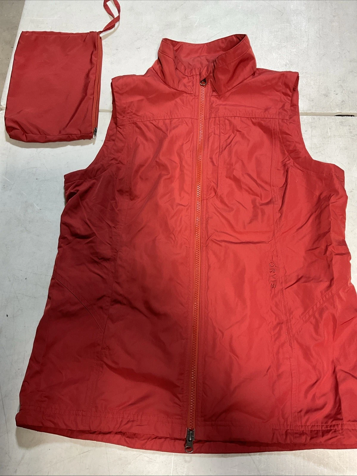 Orvis Men’s Rust Full Zip Chest Pockets Vest Size S,SEE FOTOS