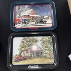 Coca-Cola Metal Serving Trays 13x17 Vintage 1995 - Lot Of 2
