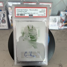 Panini National Treasures 2020 Cooper Kupp #S-CK Yellow Plate 1/1 Auto PSA 10 R…