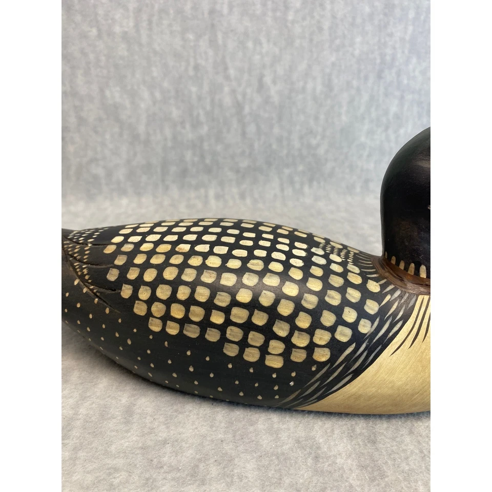 Estatuilla de pájaro señuelo de madera tallada vintage rústica decoración del hogar arte coleccionable Foto 3 de 4