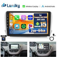Autoradio 2+64G per Peugeot 208/2008 2012-2018 Android15 Carplay WIFI GPS BT Kam