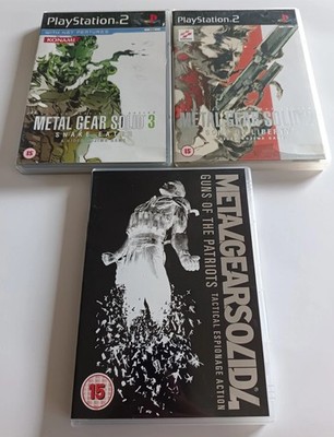 Metal Gear Solid 2, Metal Gear 3 Snake Eater & Metal Gear Saga Vol 2 (PAL, PS2)