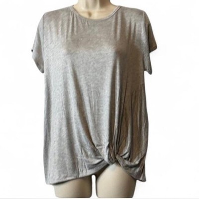 Gray Twist  Front  Tee, Women's Size S