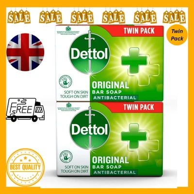 BRANDED Dettol Antibacterial Soap Bar 2 x 100g (200g) Body Cleanser Multipack