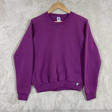 Vtg Russell Athletic Crewneck Sweatshirt Tagged M fit S  Purple Blank USA 90s