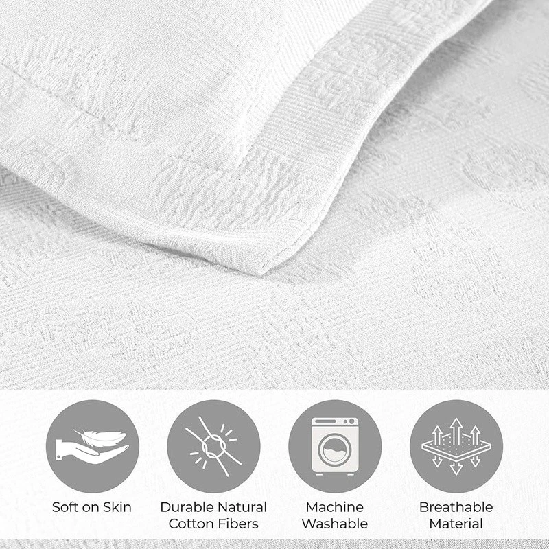 Colcha de cachemira vintage de algodón con 2 fundas ropa de cama decorativa ligera nueva Foto 4 de 4