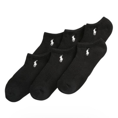 Polo Ralph Lauren Black Classic Sport Low Cut Men's Socks (6-Pack)