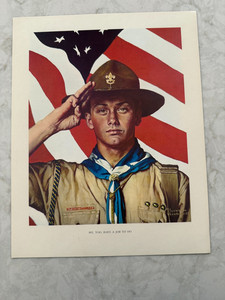 Norman Rockwell print, Boy Scouts of America theme 'We, Too, Have A Job To Do'
