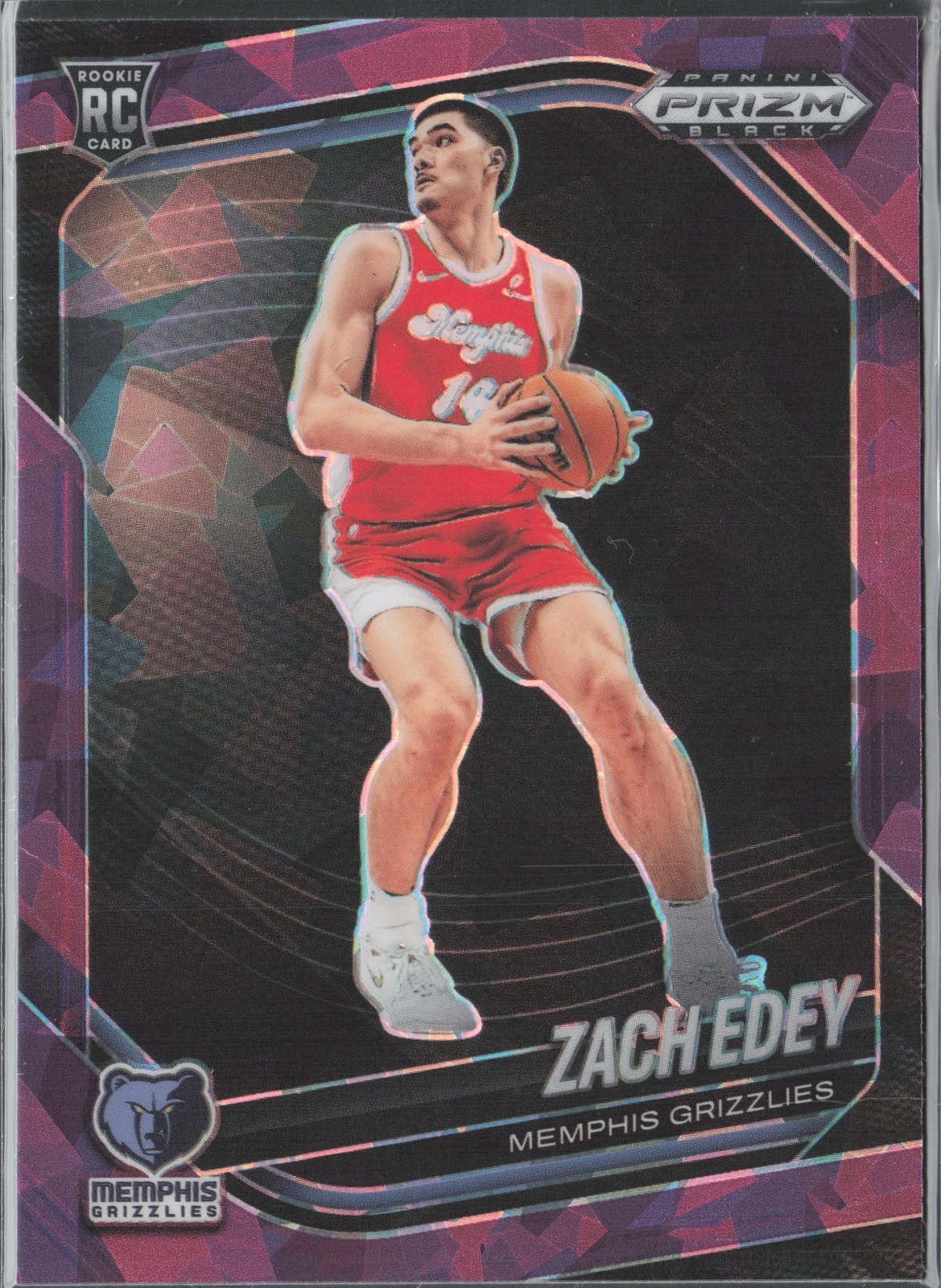 2024-25 Panini Prizm Black Zach Edey Purple Ice /149 #64