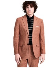 Tommy Hilfiger Mens Modern fit Suit Jacket Blazer 36 R Red Solid Linen