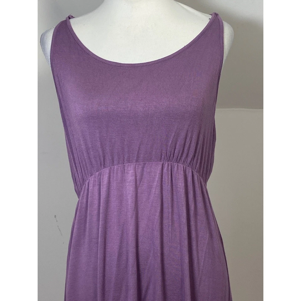 Golddigga Jersey Shift Dress Plum Purple Summer Size 14 Strappy Backless Summer - Image 3 of 4