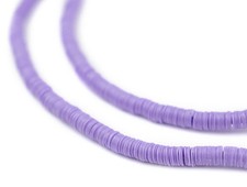 Orchid Purple Vinyl Phono Record Beads 3mm Ghana African Disk 34 Inch Strand
