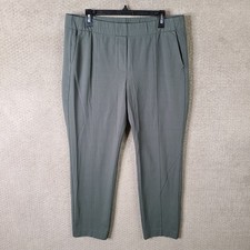 J Jill Pants Womens L Green Ponte Slim Leg Olive Pull On Elastic Waist Stretch