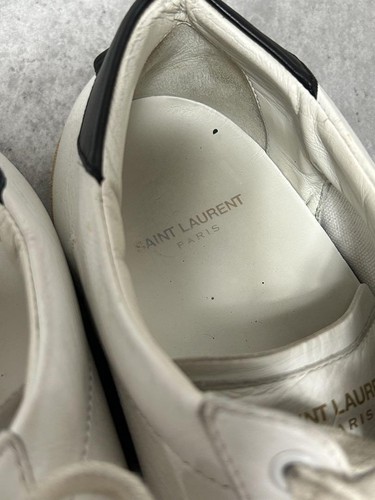 YSL Saint Laurent Court Classic Low Top Sneakers Men's Size 41 US8 White Leather - Picture 8 of 24