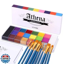 UCANBE Face Body Paint Set-Athena Painting Palette,10 Professional Artist Bru