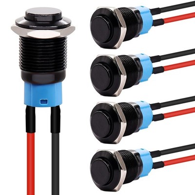 Twidec/5PCS 12mm Latching Push Button Switch ON Off Mini Round 