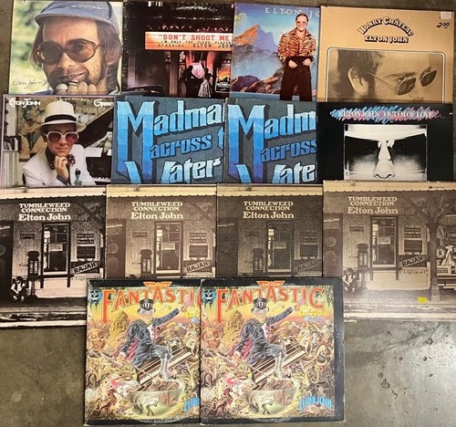 ELTON JOHN LP LOT - TUMBLEWEED CONNECTION/HITS/MADMAN ACROSS THE WATER vinyl