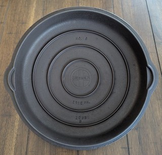 Griswold 1098 B Cast Iron Lid SBL for No. 8 Skillet or Chicken Fryer ERIE PA
