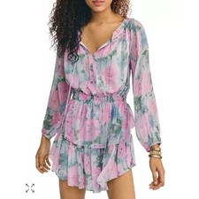 LoveShackFancy Popover Dress in Blueberry Frosting size medium 
