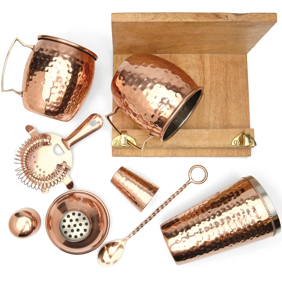 Tazas de mula Moscow (juego de 2 tazas) 18 OZ - soporte con ganchos de latón, 1 8' pulgadas b... Foto 4 de 4