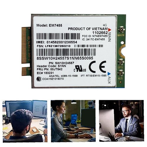 2X Em7455 LTE 4G Card+Antenna Gobi6000 00JT542 01AX756 for Thinkpad4553 - Afbeelding 8 van 8