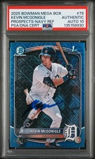 Kevin Mcgonigle 2025 Bowman Chrome AUTO PSA 10 BLUE MOJO /175 REFRACTOR #79
