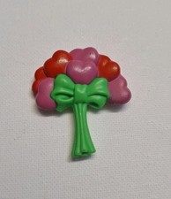 Vintage Care Bears Love A Lot Bear Poseable PVC Figure Flower Bouquet Accessory