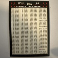 Checklist 2007 Topps Baseball Series One #3 of 3