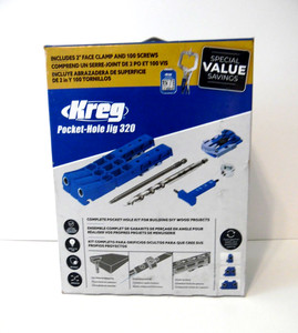 Durable Kreg Pocket-Hole Jig with 2" Face Wood Clamps & 100 Screws - Woodworking