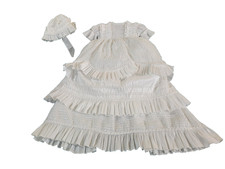 Baptism Dress, Christening Gown, Baby Girl White Dress Formal Wedding 3 Piece