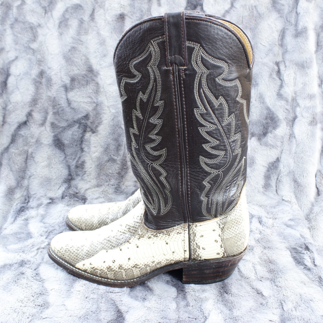DOUBLE H Exotic Python Western Cowboy Boot Men's … - image 5