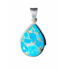 Turquoise Teardrop Sterling Silver Pendant