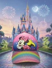 Disney Girl's Character 3D POP Cap, Age 2-12, Multicolored Pink Rainbow Mini