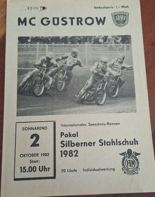 Speedway 2.10.1982 GÜSTROW POKAL SILBERNER STAHLSCHUH 