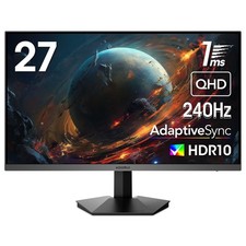 27" 1440P 240Hz Gaming Monitor 1ms HDR10 DP HDMI Tilt Black
