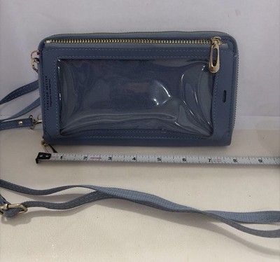 Forever Better Crossbody Phone Wallet Blue Clear Window Purse Bag