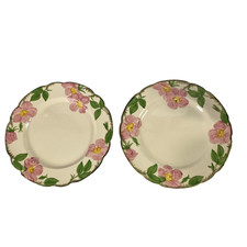 Vintage Franciscan Desert Rose Dinner Plates Set 2 Pink Floral USA Earthenware
