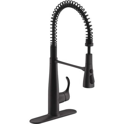 KOHLER Simplice Single-Handle Pull-Down Sprayer Kitchen Faucet in Matte Black