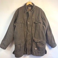 Big Smith Mens XL Brown Canvas Insulated Work Jacket Field Coat H35251WFBBW