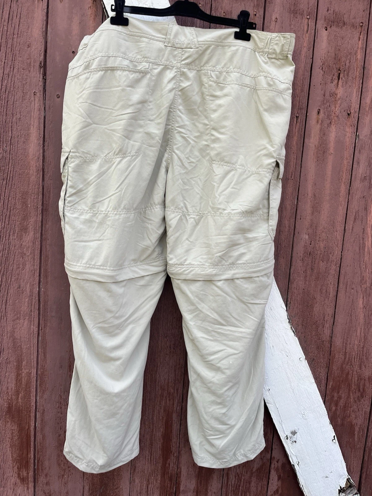 Columbia Cargo Pants Mens 44x30 Beige Venture Convertible Titanium Omni Dry UPF