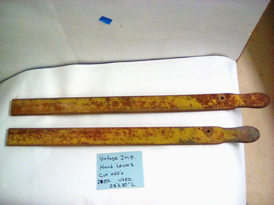 2 EA.VINTAGE FARM IMPLEMENT PULL LEVER HANDLES  CUT OFFS 28 & 30'' LONG, USED