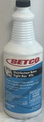 Betco 3111200 Fight-Bac RTU Disinfectant Cleaner Clear 32oz Bottle 1 Pack