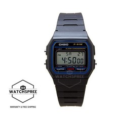 Casio Standard Digital Black Resin Band Watch F91W-1D F-91W-1D
