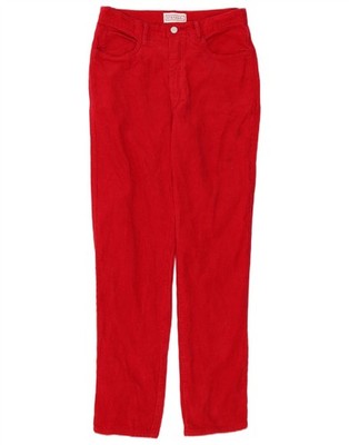 Stefanel Womens Slim Corduroy Trousers W28 L30 Red Cotton DN17