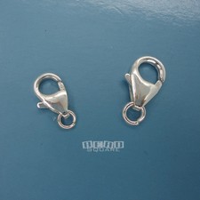 2 Solid Sterling Silver Lobster Claw Clasp Connectors, Open Jump Ring 33241