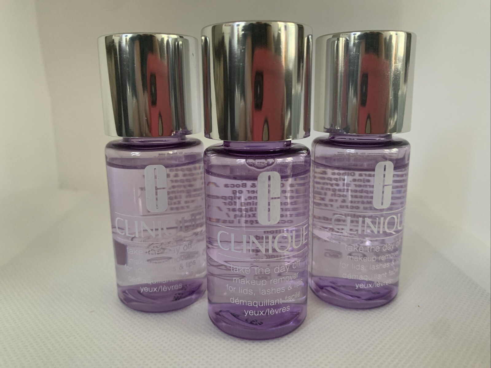 3 x CLINIQUE Take The Day Off Makeup Remover For Lids Lashes & Lips 3oz TOTAL!