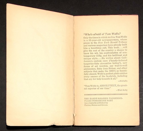 The Kandy-Colored Tangerine-Flake Streamline Baby by TOM WOLFE 1970 Pocket Books - Picture 2 of 13